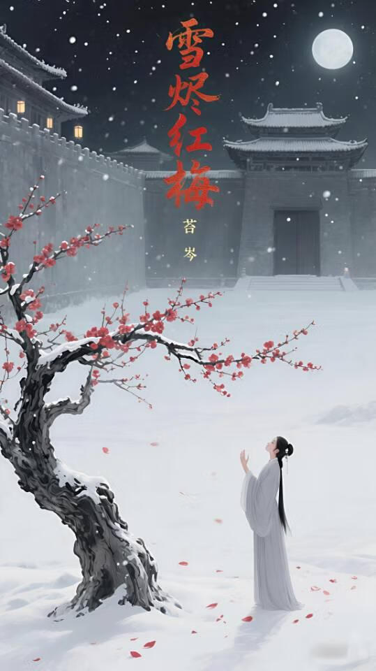 雪落红梅图片